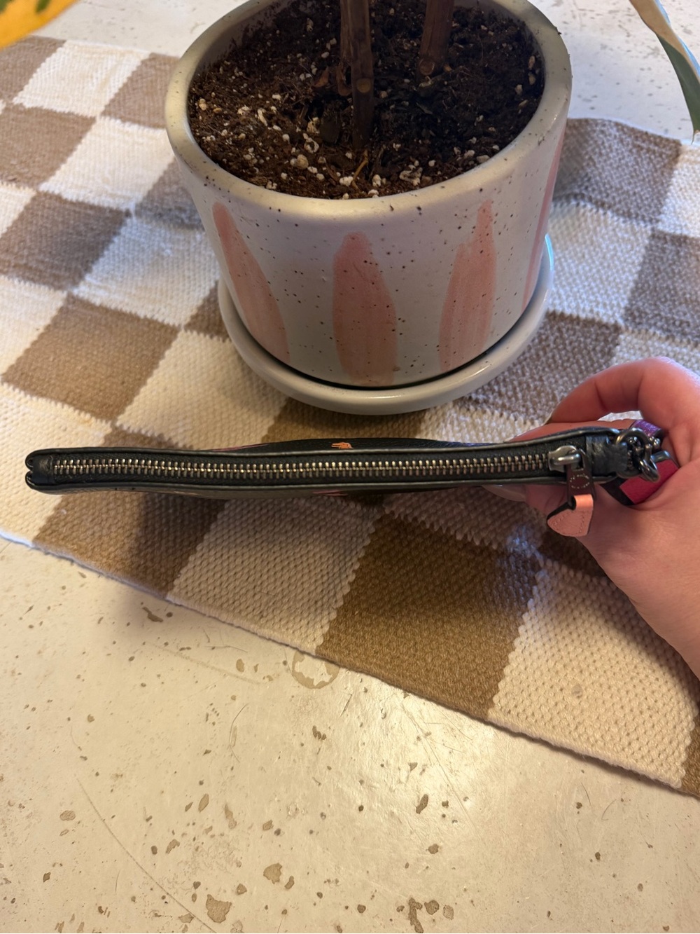 Coach Black Leather Wristlet with Dino Print - Picture 8 of 8
